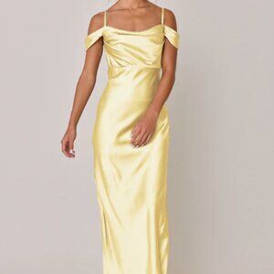Sienna Satin Dress in Yellow